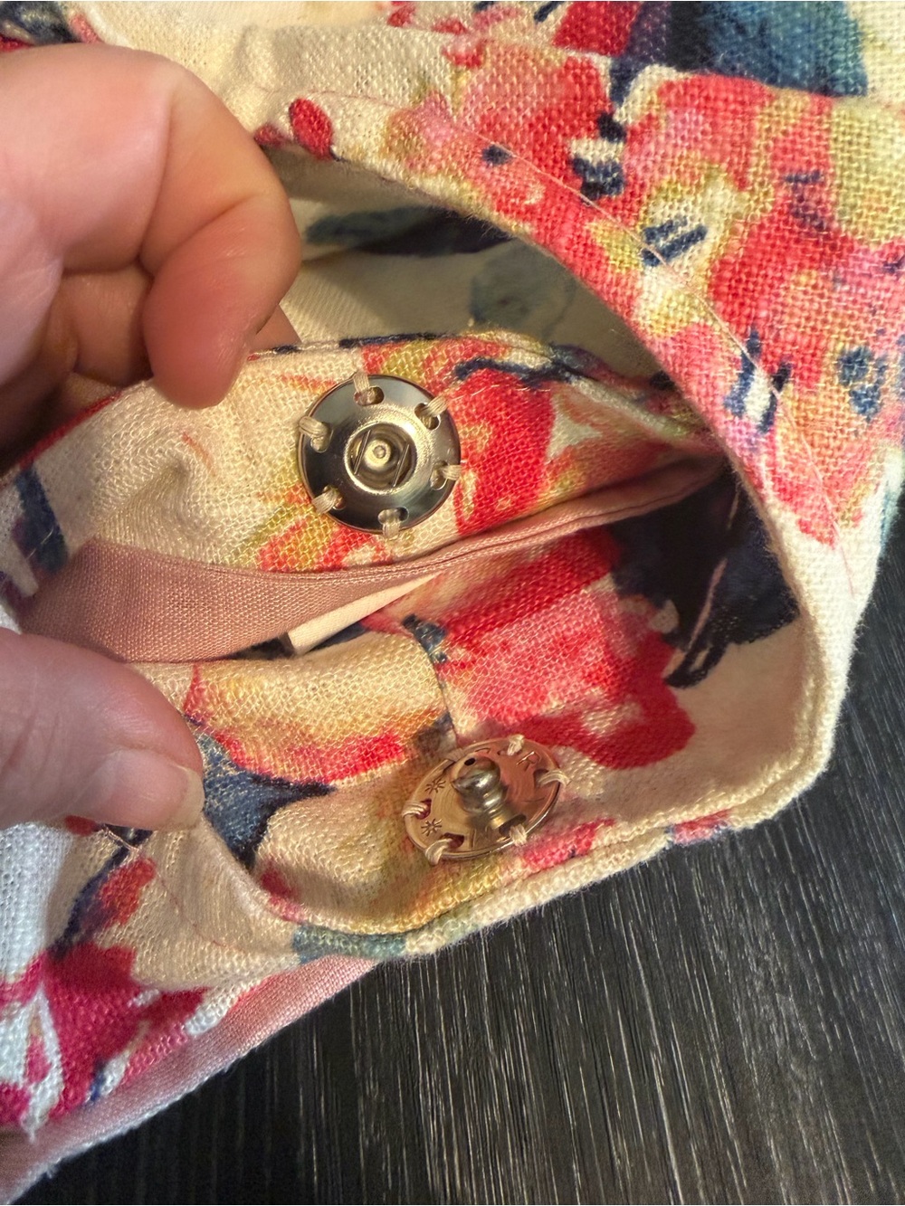 Nautical by Nancy Floral Bird Print Hobo Tote Bag Cottagecore Linen Look - Picture 7 of 8